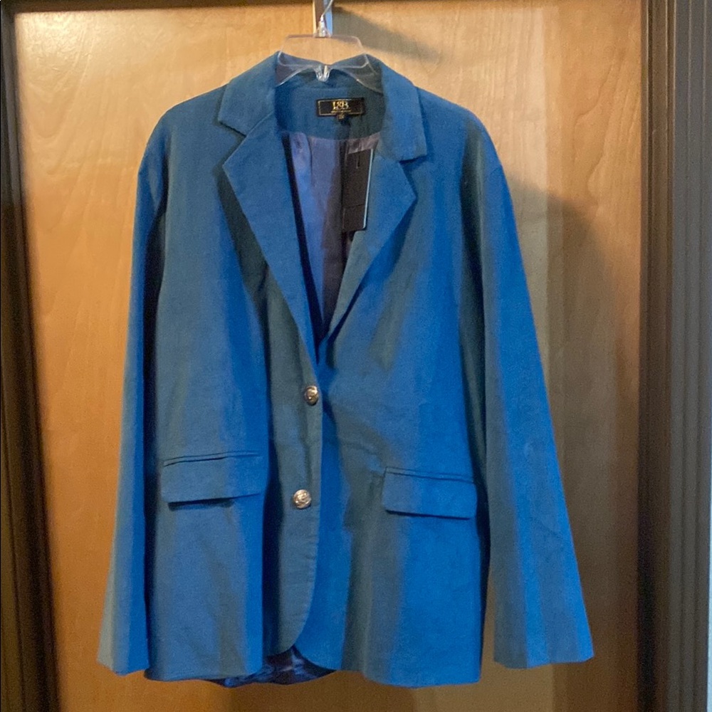 L&B Blue Corduroy Blue Blazer; Size 2XL